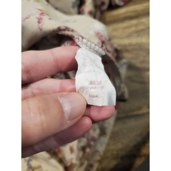 Entro Women's Small Velour Top Floral Mock Neck High Neck Peplum Fit&Flare SS - Picture 5 of 6